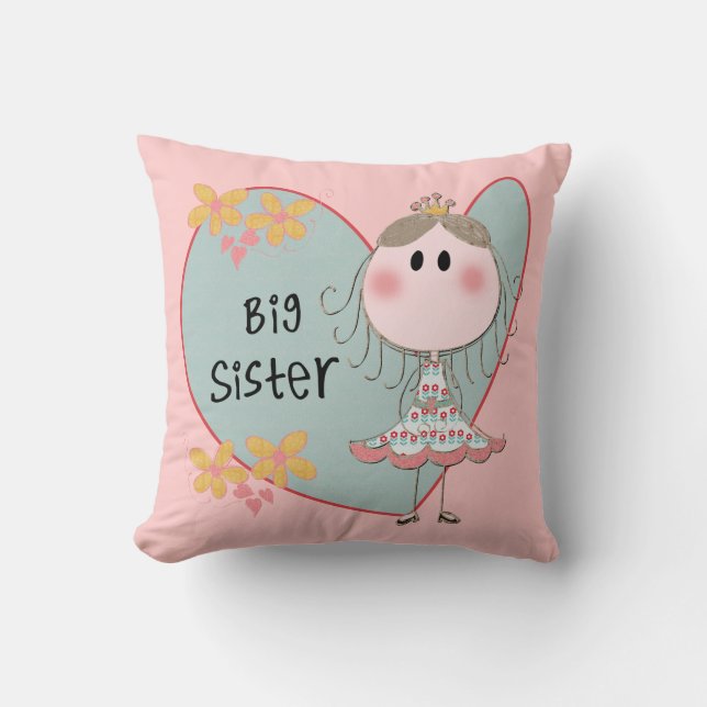 Herz-große Schwester Kissen (Vorderseite)