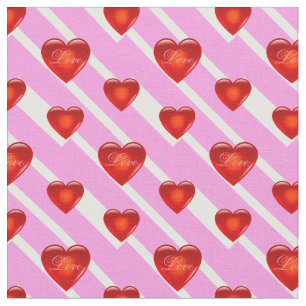 Herz/großes/kleines rotes Herz/Liebe/weißes rosa S Stoff