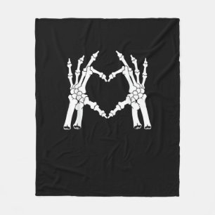 Herz - Halloween Skeleton Hand Fleecedecke