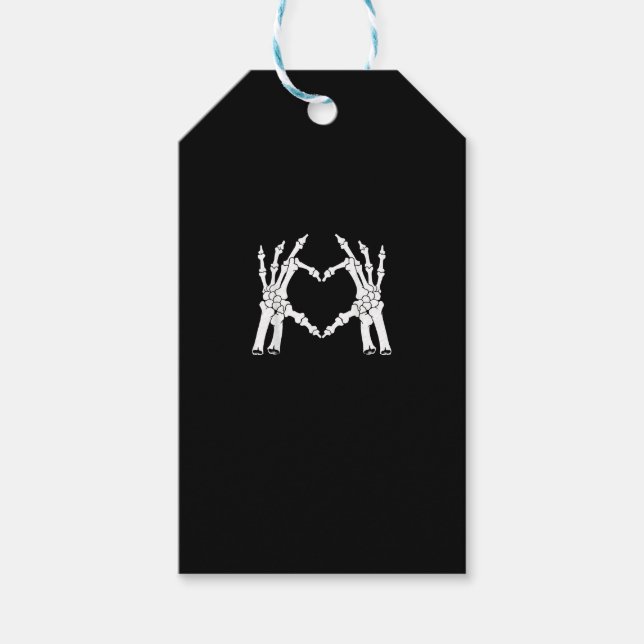 Herz - Halloween Skeleton Hand Geschenkanhänger (Vorderseite)
