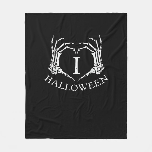 Herz Halloween Skeleton Hand Kostüme Männer Frauen Fleecedecke (Vorderseite)