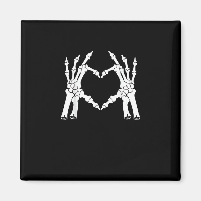 Herz - Halloween Skeleton Hand Magnet (Vorne)