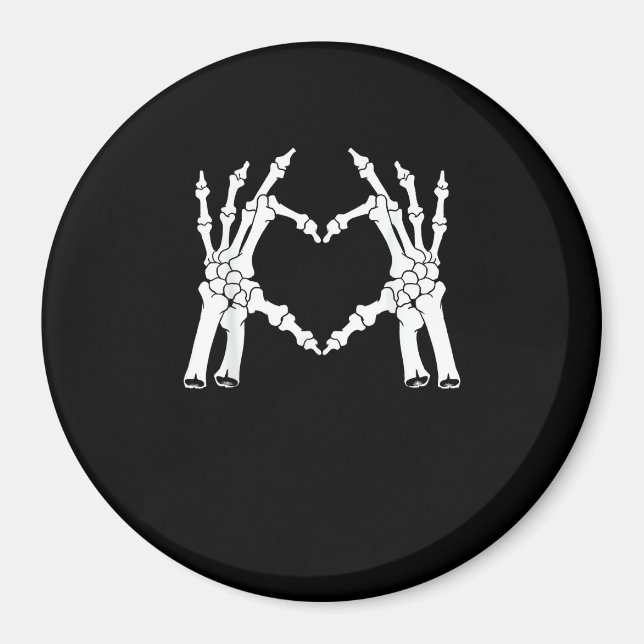 Herz - Halloween Skeleton Hand Magnet (Vorne)