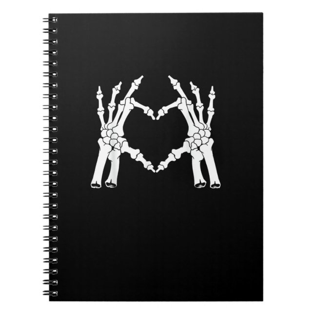 Herz - Halloween Skeleton Hand Notizblock (Vorderseite)