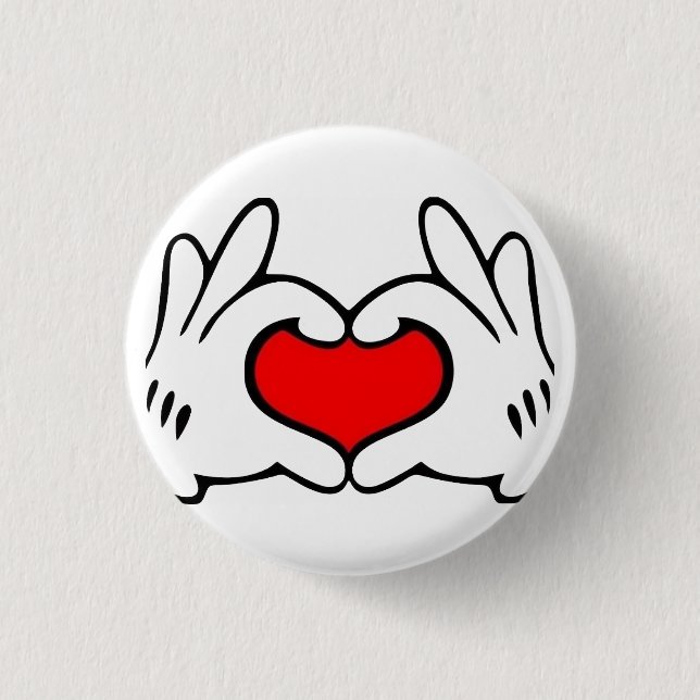 Herz Hand  Button (Vorderseite)