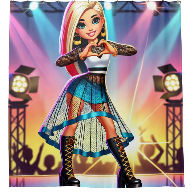 Herz-Hände Duschvorhang (Vorderseite)