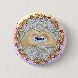 Herz-Hände Hochzeitsknopf Button