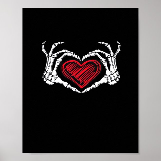 Herz Hands Skeleton Poster (Vorne)