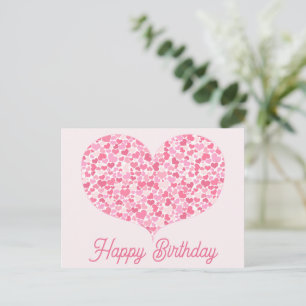 Herz Happy Birthday Postcard Postkarte