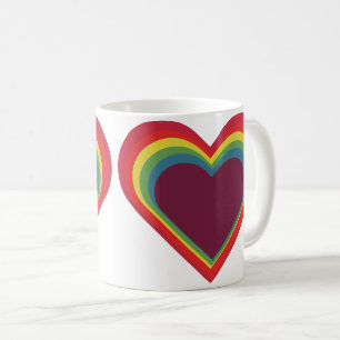 Herz ♥ Heart – Rainbow Colors – Regenbogenfarben Kaffeetasse