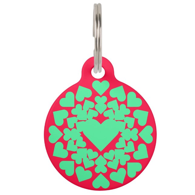Herz ♥ Heart Sun neon Haustiermarke (Vorderseite)