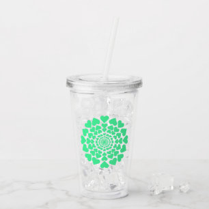 Herz ♥ Heart – Sun Star flower Hearts retro 70ies Acryltrinkbecher