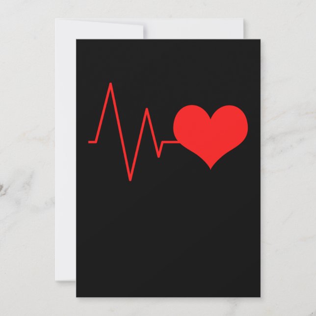 Herz Heartbeat Heart Beat Red Lovely Heart Gift Einladung (Vorderseite)