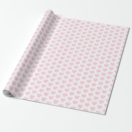 Herz, hellrosa auf weißem Umschlagpapier Geschenkpapier