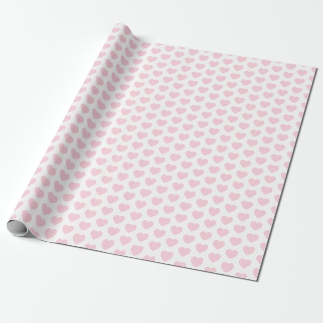 Herz, hellrosa auf weißem Umschlagpapier Geschenkpapier (Ungerollt)