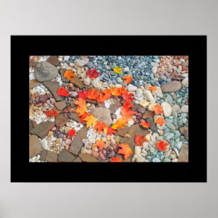Herz-Herbst verlässt Kunstdrucke Felsen-Garten Poster