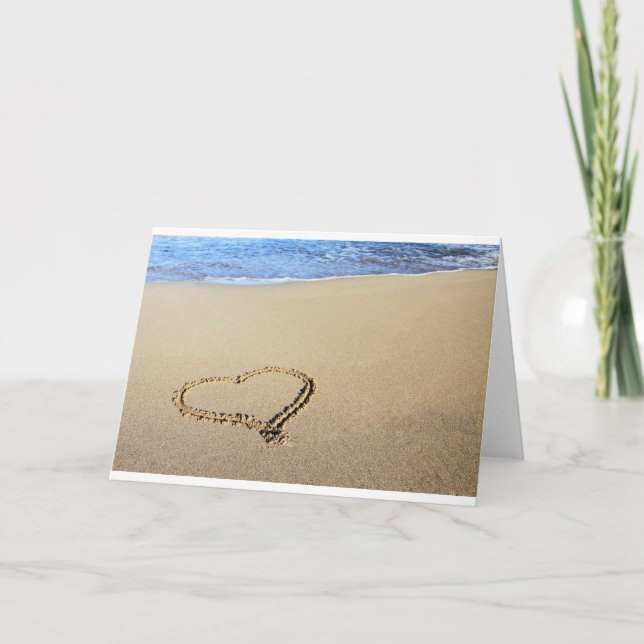 Herz Herz Herz - Strand Sand Tropisches Paradies D Karte (Vorderseite)
