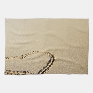 Herz Herz Herz Strand Sand Tropisches Paradies Des Handtuch