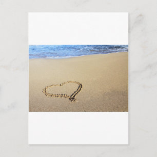 Herz Herz Herz Strand Sand Tropisches Paradies Des Postkarte