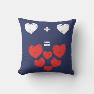 Herz + Herz = Liebe Funky Wurf Kissen Zierkissen