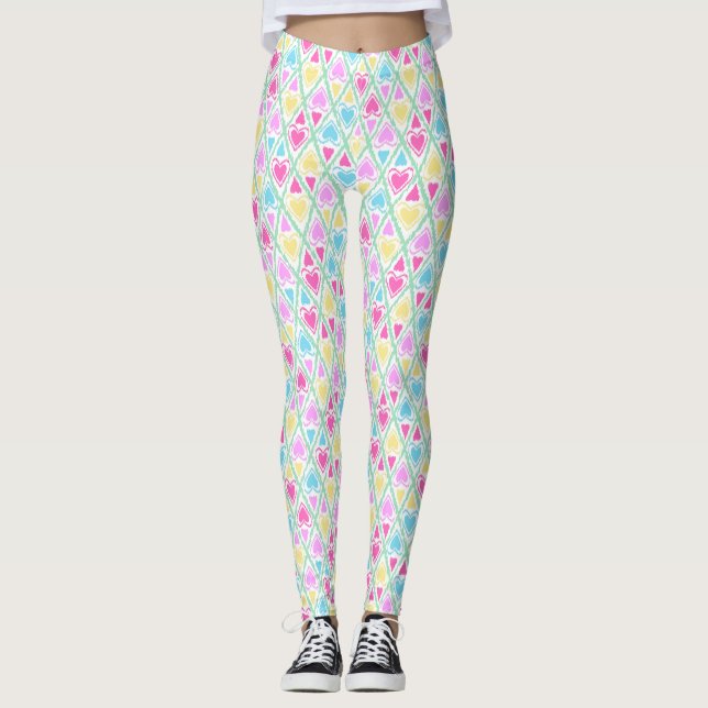 Herz, Herz, Liebe gezeichnet, Valentinstag Legging Leggings (Vorderseite)