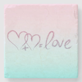 Herz + Herz = Liebe Steinuntersetzer