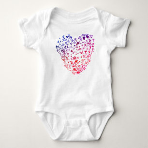Herz Herz Zeichnend Jersey Bodysuit, White Baby Strampler