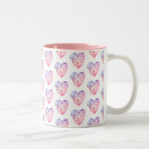 Herz Herz Zeichnend Zwei-Tonen-Tasse Zweifarbige Tasse