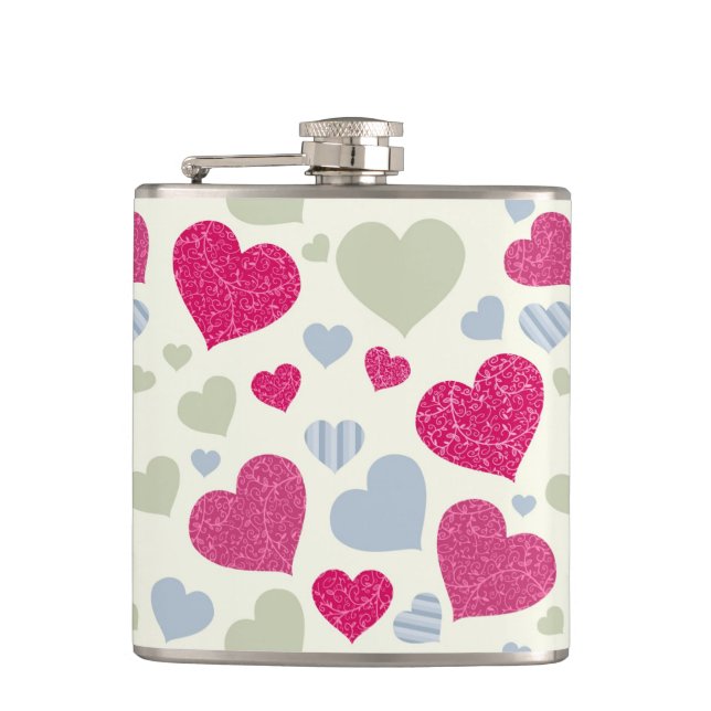 Herz-Hintergrund Flachmann (Vorderseite)