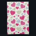 Herz-Hintergrund Geschirrtuch<br><div class="desc">Nahtlose Hintergrundbeschaffenheit der bunten Herzen. Liebe- und Valentinstagentwurf. © und ® Bigstock® - alle Rechte vorbehalten.</div>