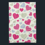 Herz-Hintergrund Geschirrtuch<br><div class="desc">Nahtlose Hintergrundbeschaffenheit der bunten Herzen. Liebe- und Valentinstagentwurf. © und ® Bigstock® - alle Rechte vorbehalten.</div>