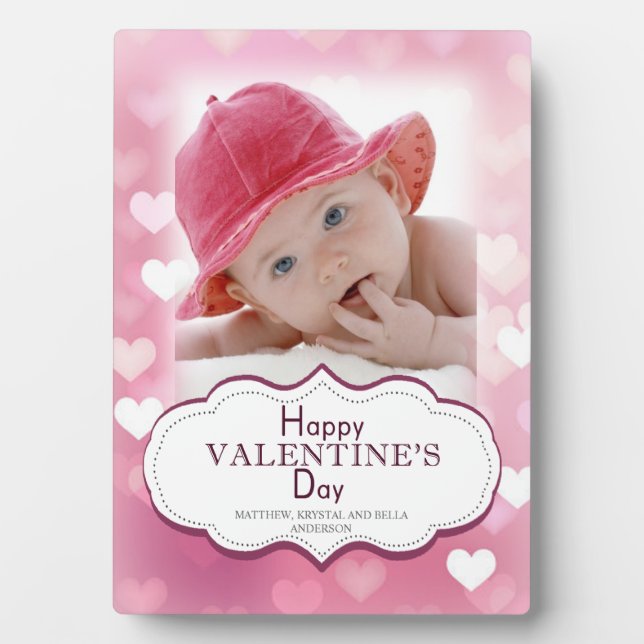 Herz Hintergrund Valentins Foto Plaque Fotoplatte (Vorderseite)