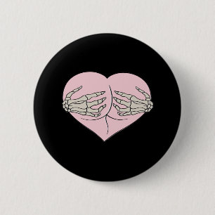 Herz-Hintern Umarmung Skeleton Hands Classic Button