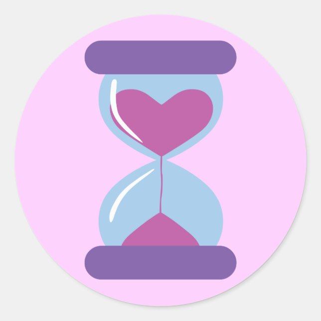 Herz Hourglass Runder Aufkleber (Vorderseite)