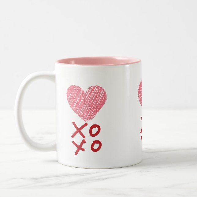 Herz, Hugs n kisses XOXO Tasse (Links)