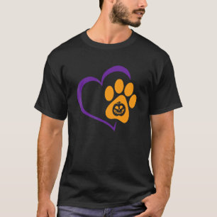 Herz-Hund-Pfotenabdruck Faules Halloween-Kostüm Kü T-Shirt