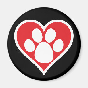 Herz-Hundetatze (dunkel) Magnet