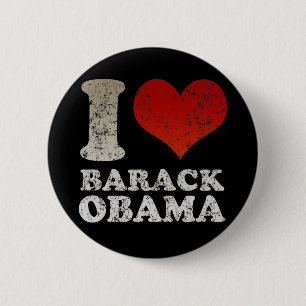 Herz I Barack Obama Knopf Button