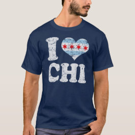 Herz I Chicago-Flagge CHI T-Shirt