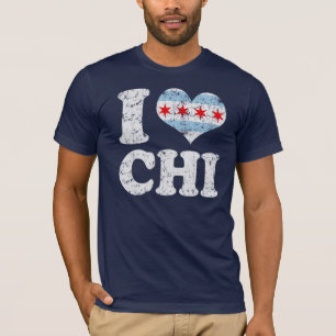 Herz I Chicago-Flagge CHI T-Shirt