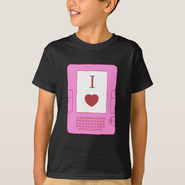 Herz I ebooks (Rosa) T-Shirt (Vorderseite)