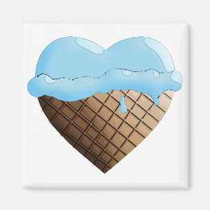 (Herz-) I Eiscreme! Blaubeerblau Magnet