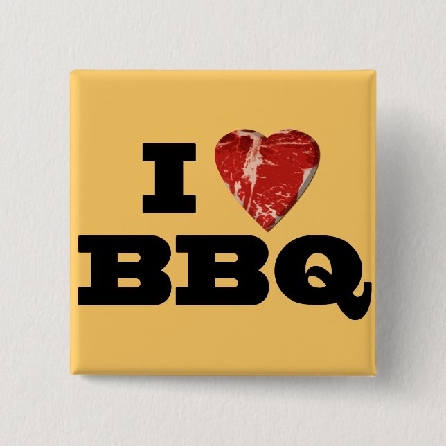 Herz I GRILLEN, Steak-Herz-Form-lustiges Grillen Button (Vorderseite)