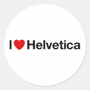 Herz I Helvetica Runder Aufkleber