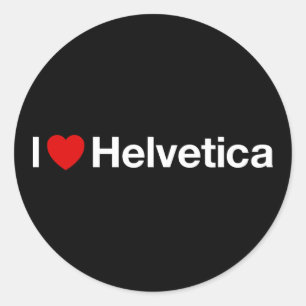 Herz I Helvetica Runder Aufkleber