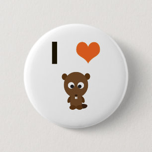 Herz I (Liebe) Biber Button