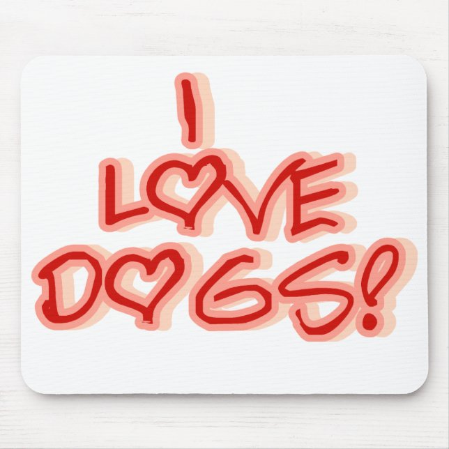Herz I Liebe Hunde Mousepad (Vorne)