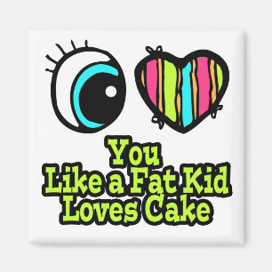 Herz-I-Liebe Sie wie ein fetter Kid Lieben Kuchen Magnet