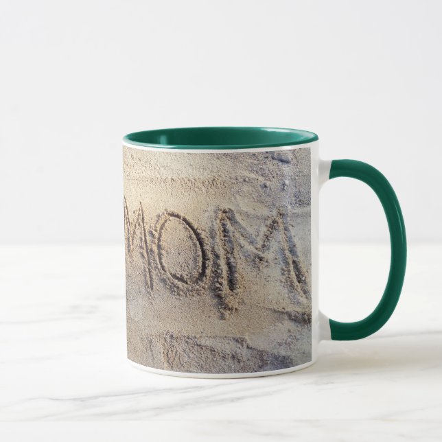 Herz I Mama, Sandschreibensstrand-Liebe-Tasse Tasse (Rechts)