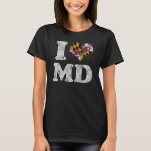 Herz I Maryland-Flagge MD T-Shirt